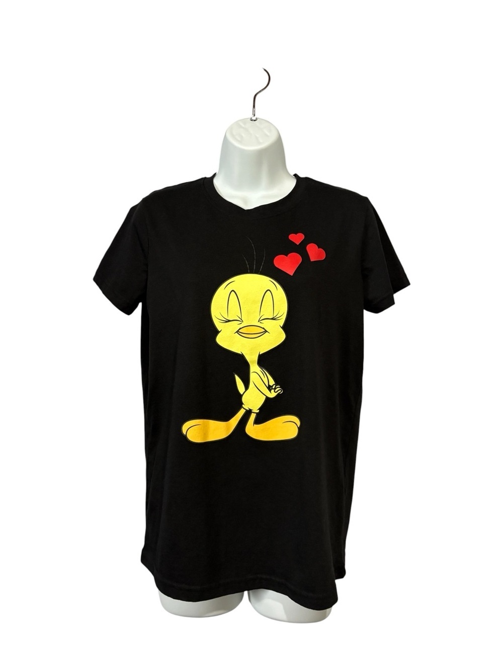 Looney Tunes, Tweety Bird Graphic T-Shirt, Black Cute Cartoon Tee, Medium - Picture 4 of 9